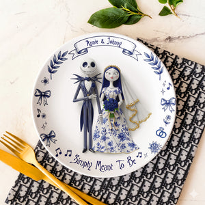 Simply Meant To Be Round Plate - Personalized Christmas Gift For Couple 04PGLU041025-Homacus