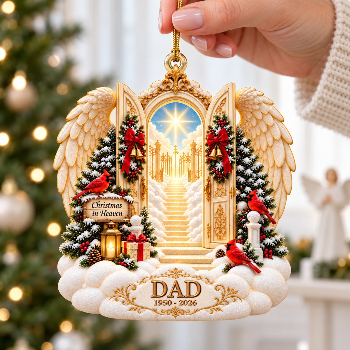 Christmas In Heaven Ornament - Personalized Memorial Gifts For Family 01toqn201026-Homacus