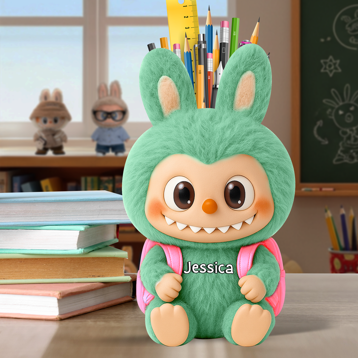 Cute Bunny Wooden Pen Holder Personalized Gifts For Kids 01NALU240725-Homacus