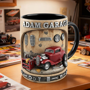 Retro Garage Hot Rod Coffee Mug - Personalized Gift For Hot Rod Lovers 05KILU090126-Homacus