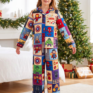 Power Team Family Button Up Pajama Set - Personalized Gifts 05NAQN270826