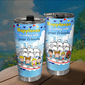 Personalized Gifts For Friends Tumbler 20oz Happiness Sailing 03XQLU100125HH-Homacus