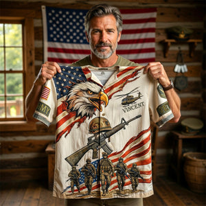 Veteran Pride Patriotic Hawaiian Shirt - Personalized Gifts For Veteran 01PADH070426-Homacus