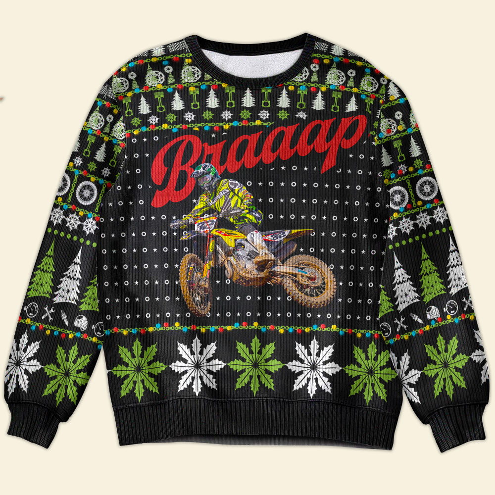 Custom Photo Ugly Sweater Gifts For Motorcross Lover 04ACDT041024-Homacus