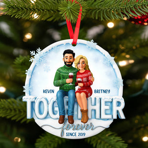 Couple Forever Christmas Ornament Personalized Gifts For Couple 01HUDT271025-Homacus