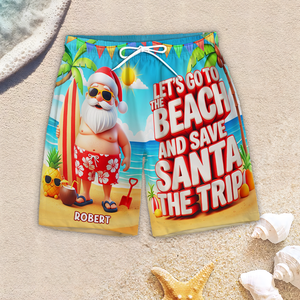 Santa's Trip 3D Beach Short - Personalized Gifts For Him 02OHPU110725-Homacus