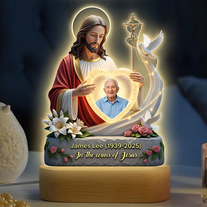 In The Arms Of Jesus Led Light - Custom Photo Gifts For Christ In Heaven 02HUQN030625-Homacus