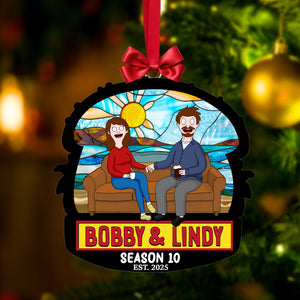 Quirky Cartoon Couple Ornament - Personalized Gifts For Couples 02OHLU091025PA-Homacus