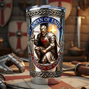 Kneeling Templar Knight Tumbler, Personalized Gifts For Christians 01qhta200126-Homacus