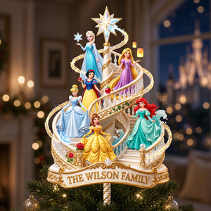 A Stairway Of Princesses Tree Topper - Personalized Gift For Christmas 07TYTA201026-Homacus
