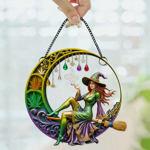 Chill Broom Girl Suncatcher Ornament Personalized Gifts for Fantasy Lovers 03NADT230725-Homacus