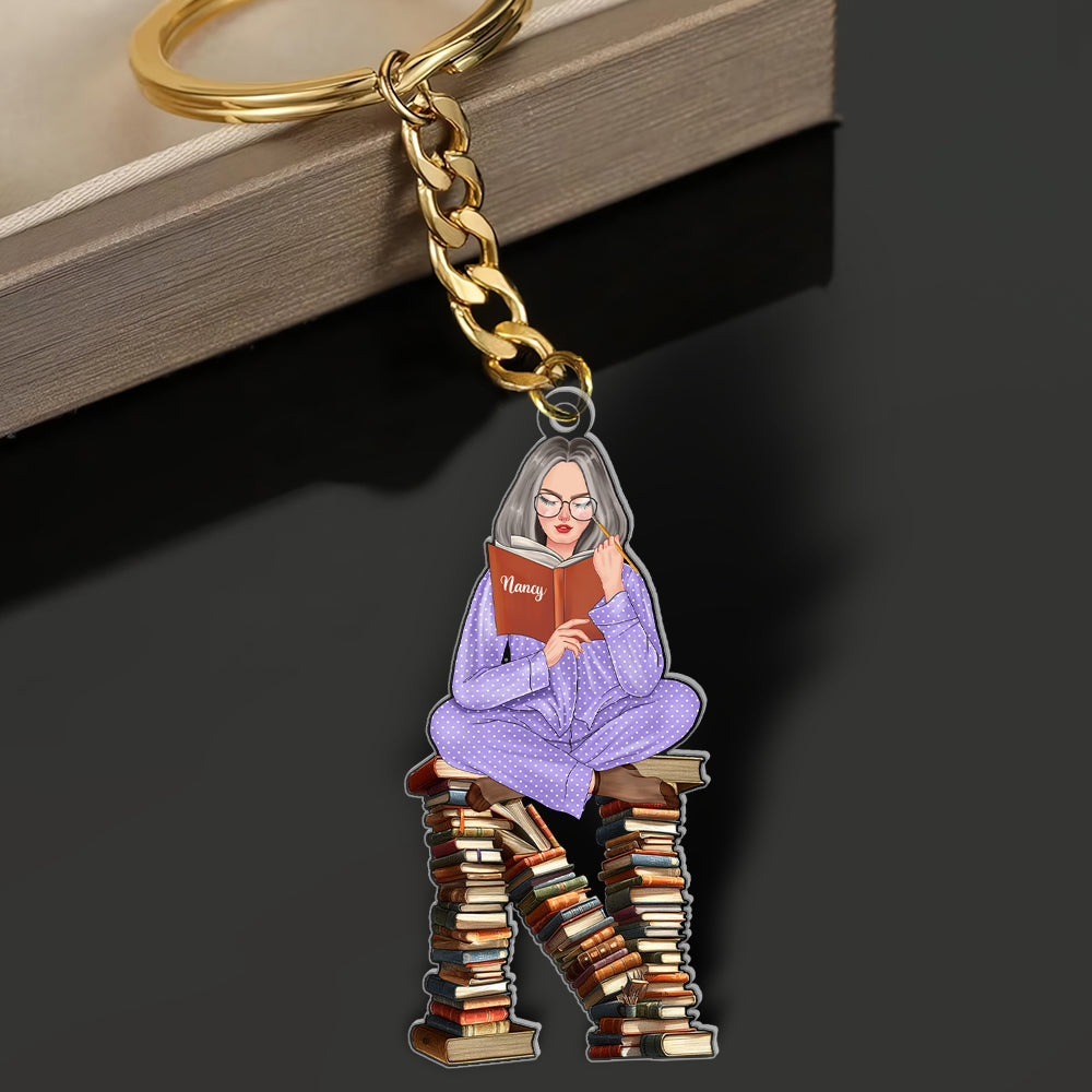 Personalized Gift For Book Lovers Keychain Alphabet Letter 03OHQN041224TM-Homacus