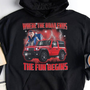 Personalized Bootleg Shirt Where The Road Ends Car Photo-Homacus