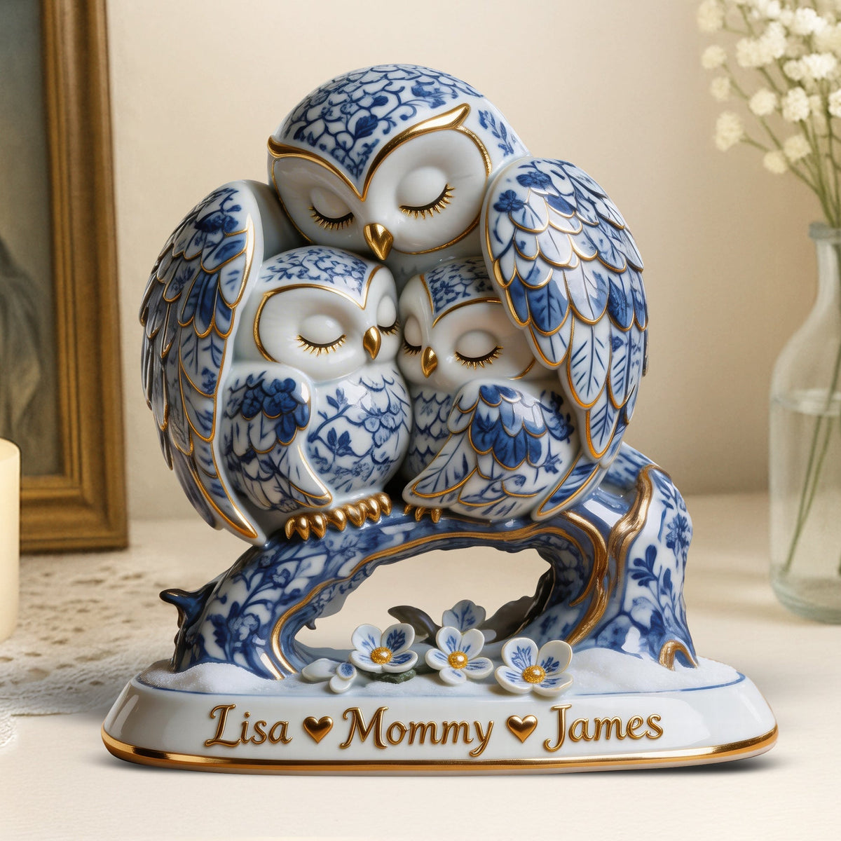 Protective Owl Mom Plaque - Personalized Gifts For Moms 01QHQN130326-Homacus