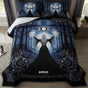 Mystic Witchcraft Quilt Bed Set, Personalized Gifts For Wicca Witch 04qhtn280725-Homacus