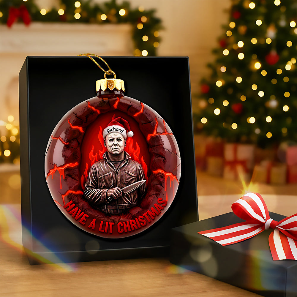 Horror Fire Christmas Ornament, Personalized Gifts For Horror Fans 03qhqn091025-Homacus