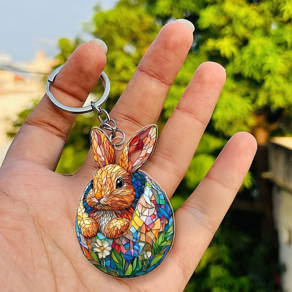 Personalized Gifts For Easter's Day Keychain 04xqqn180125 Rabbit Eggs-Homacus