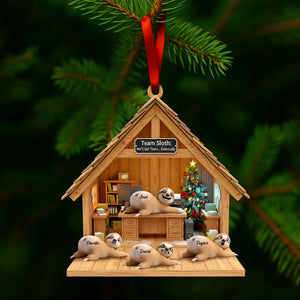Happy Workplace Sloth Ornament - Personalized Gifts For Coworkers 05OHLU141125-Homacus