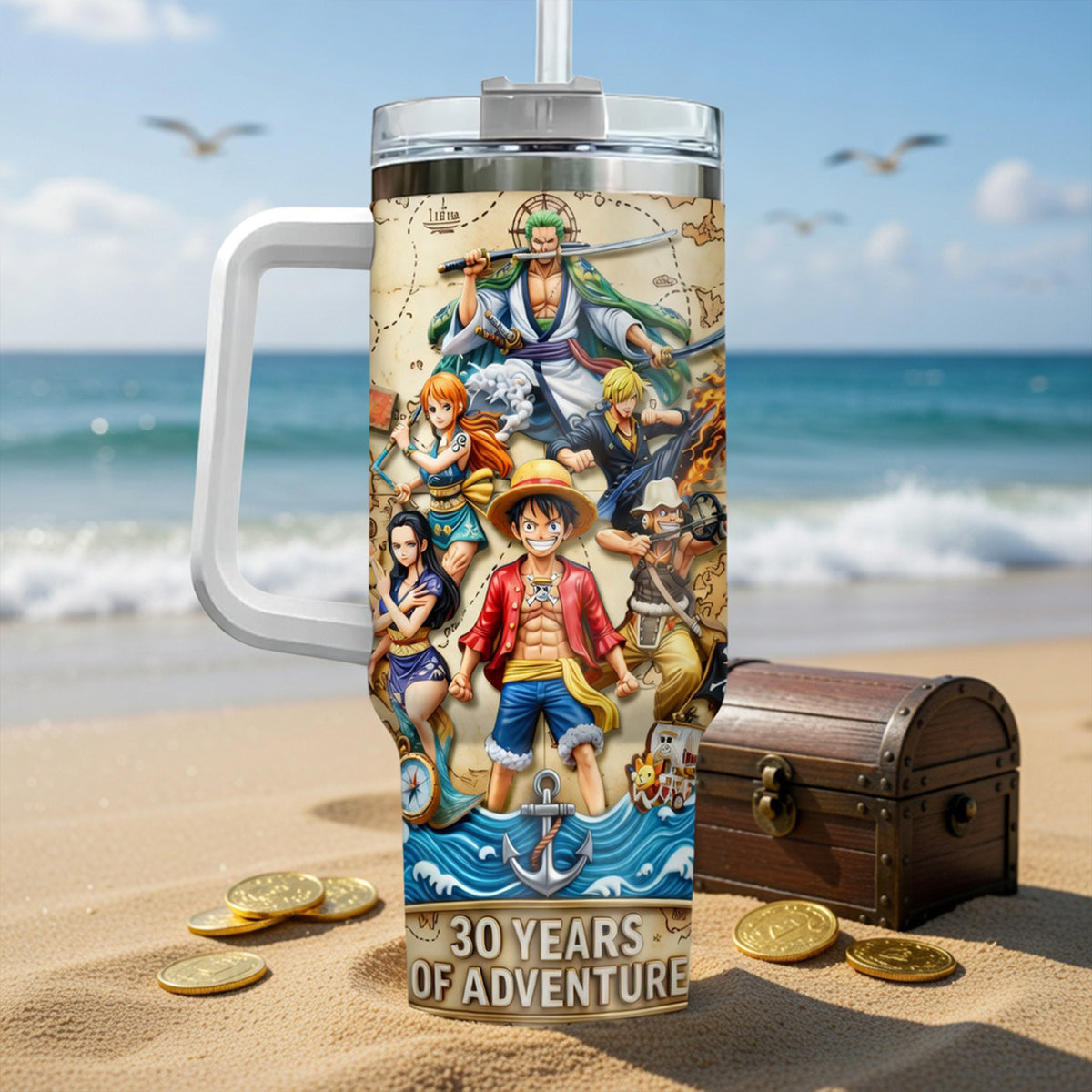 30 Years Of Adventure Tumbler With Handle - Personalized Gifts For Anime Lover 01toqn160626-Homacus