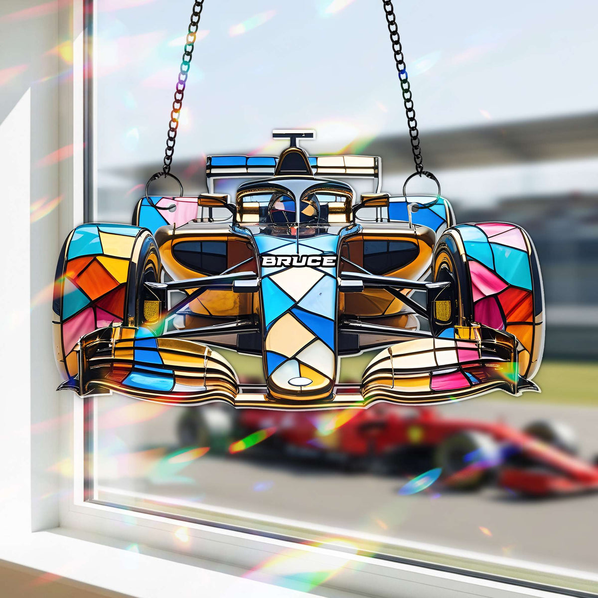 Master The Speed Suncatcher Ornament Personalized Gifts For Auto Racing Fans 03TGLU230725-Homacus