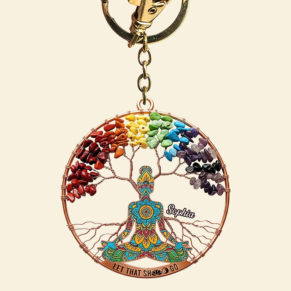 Spiritual Balance Keychain – Personalized Gifts For Yoga Lovers 03naqn130625-Homacus