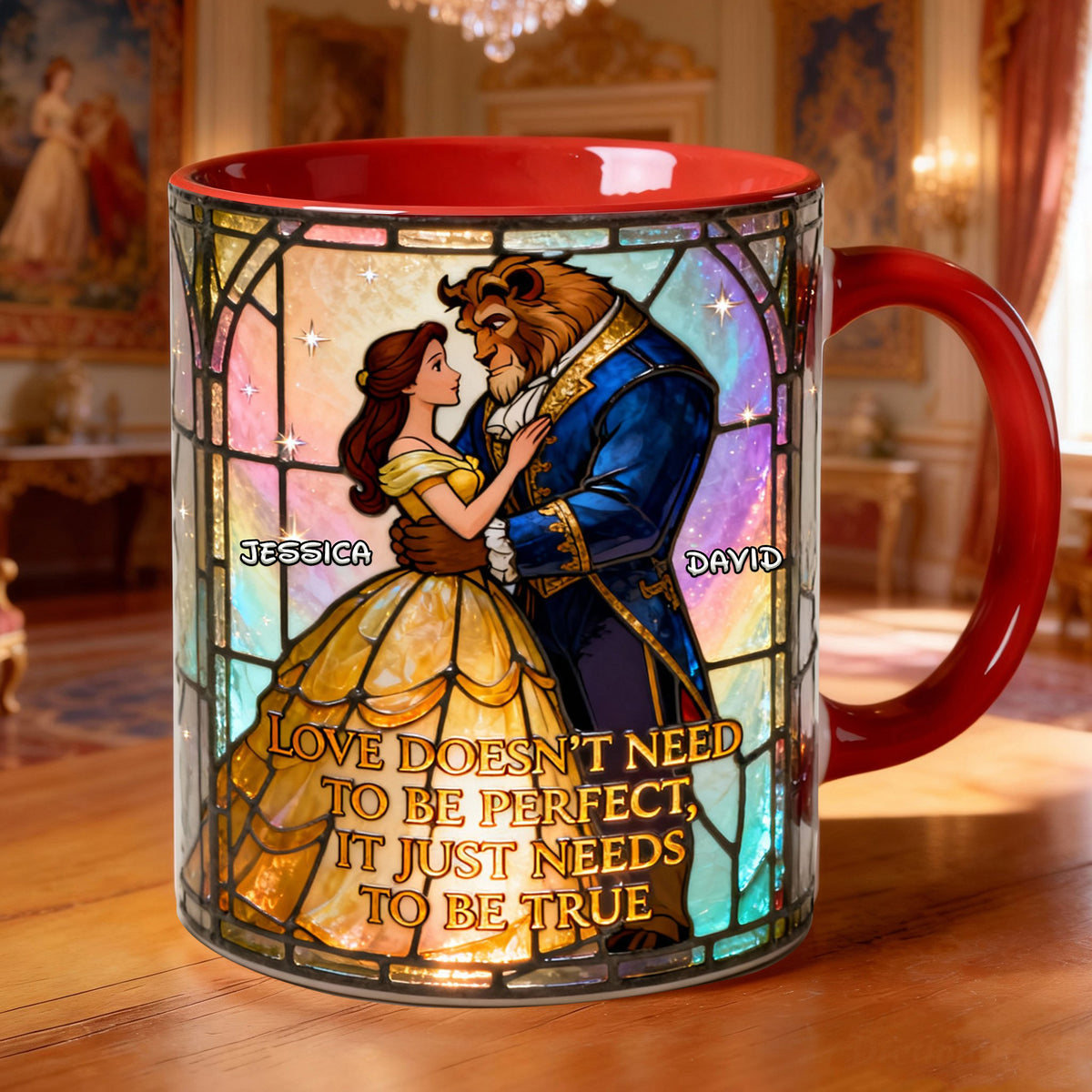 Romantic Fairytale Couple Coffee Accent Mug - Personalized Gift For Couples 08KILU170126-Homacus