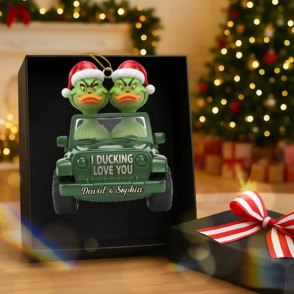 Green Duck Couple Acrylic Ornament – Personalized Gifts for Couples 01NADT221125-Homacus