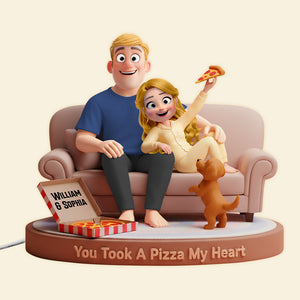 Sofa Pizza Couple Acrylic Light Box Personalized Gifts 01totn291125-Homacus