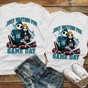 Football Game Day Shirts - Matching Skeleton Couple Divided - Custom Team Logo Gifts For Football Lovers-Homacus