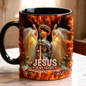Kneel Templar Knight Warrior & Jesus Savior Accent Mug, Personalized Gifts For Christians 03qhqn210126-Homacus