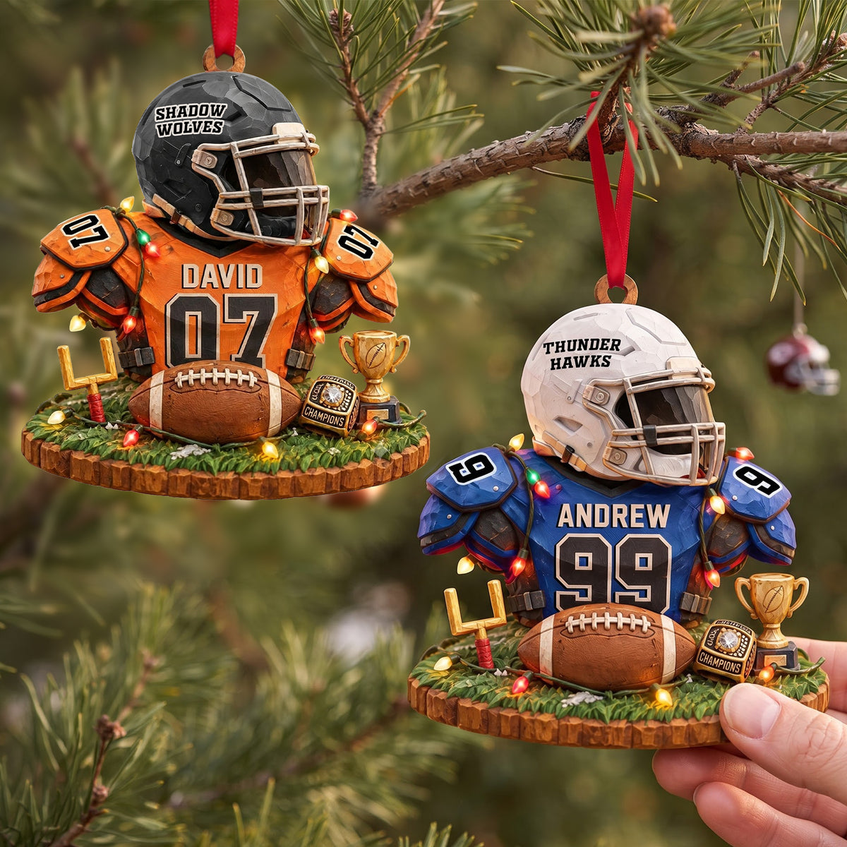 Bulk Up Sport Wood Effect Ornament, Personalized Gifts 03QHLU141026-Homacus