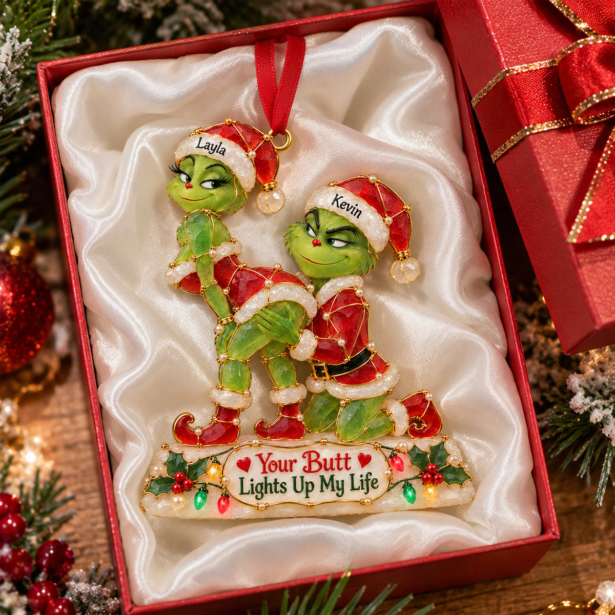 Naughty Couple Christmas Ornament - Personalized Gifts For Couple 04natn191026-Homacus