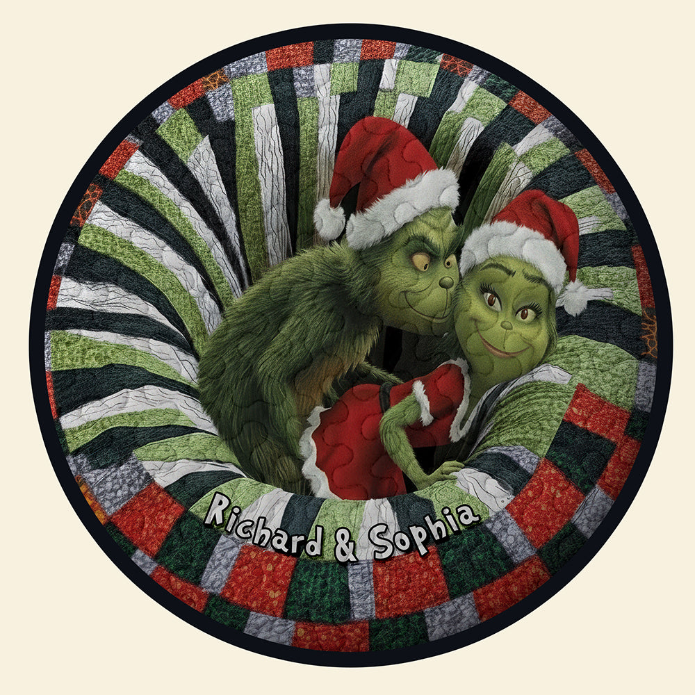 Funny Couple Quilted Round Mat - Personalized Gifts For Couple 02naqn250925-Homacus