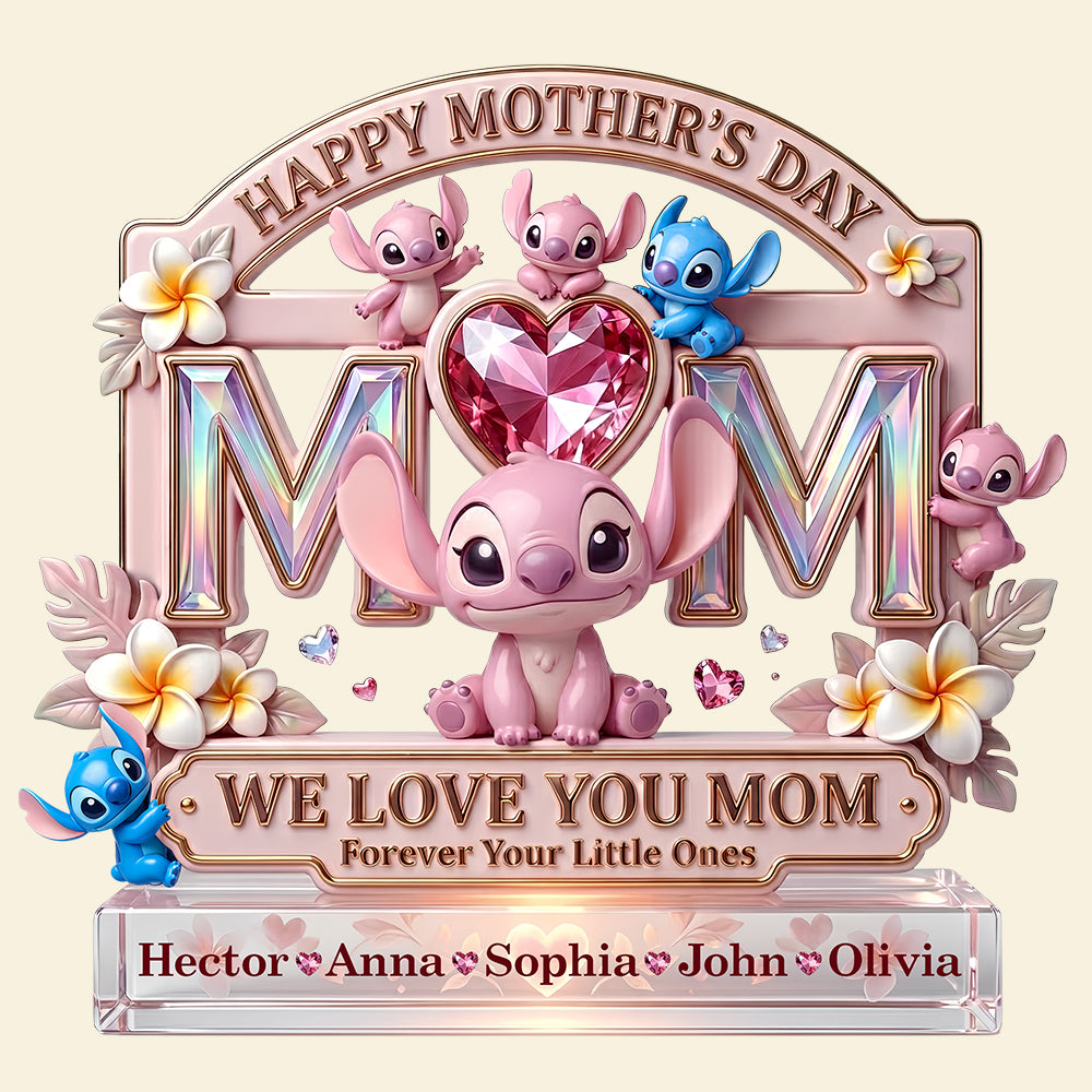 Pink Heart Mom Acrylic Plaque, Personalized Gifts For Mom 03TODT260326-Homacus