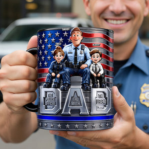 American Police Dad Magic Mug - Personalized Gifts For Police Officer, Sheriff, Captain Dad 05qhqn220526-Homacus