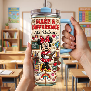 Kind Heart Teacher Tumbler With Handle, Personalized Gifts For Teachers 04qhdh010826-Homacus