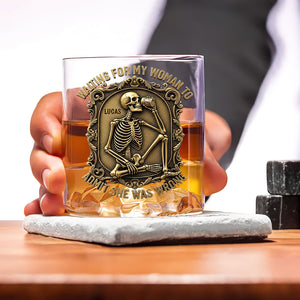 Funny Skeleton Drinking Whiskey Glass, Personalized Gifts For Husband & Boyfriend 02qhtn070825-Homacus