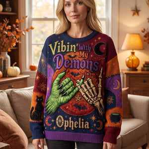 Witch Ugly Sweater - Personalized Gifts For Halloween 02huqn120826-Homacus