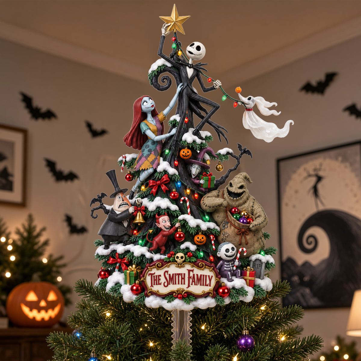 Cute Spooky Family Tree Topper - Personalized Christmas Gifts For Family 06tylu091026-Homacus