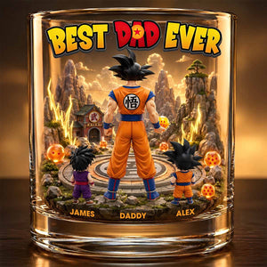 Best Power Dad Ever Round Glass Personalized Gifts For Dad 02TYDT140526-Homacus