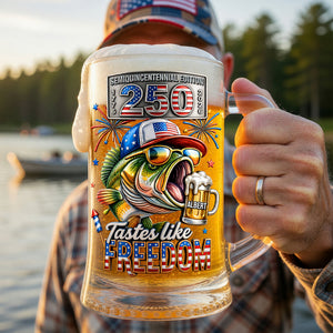 Badass Fish Freedom Party Beer Glass - Personalized Gifts For Fishing Lovers 06QHQN050626-Homacus