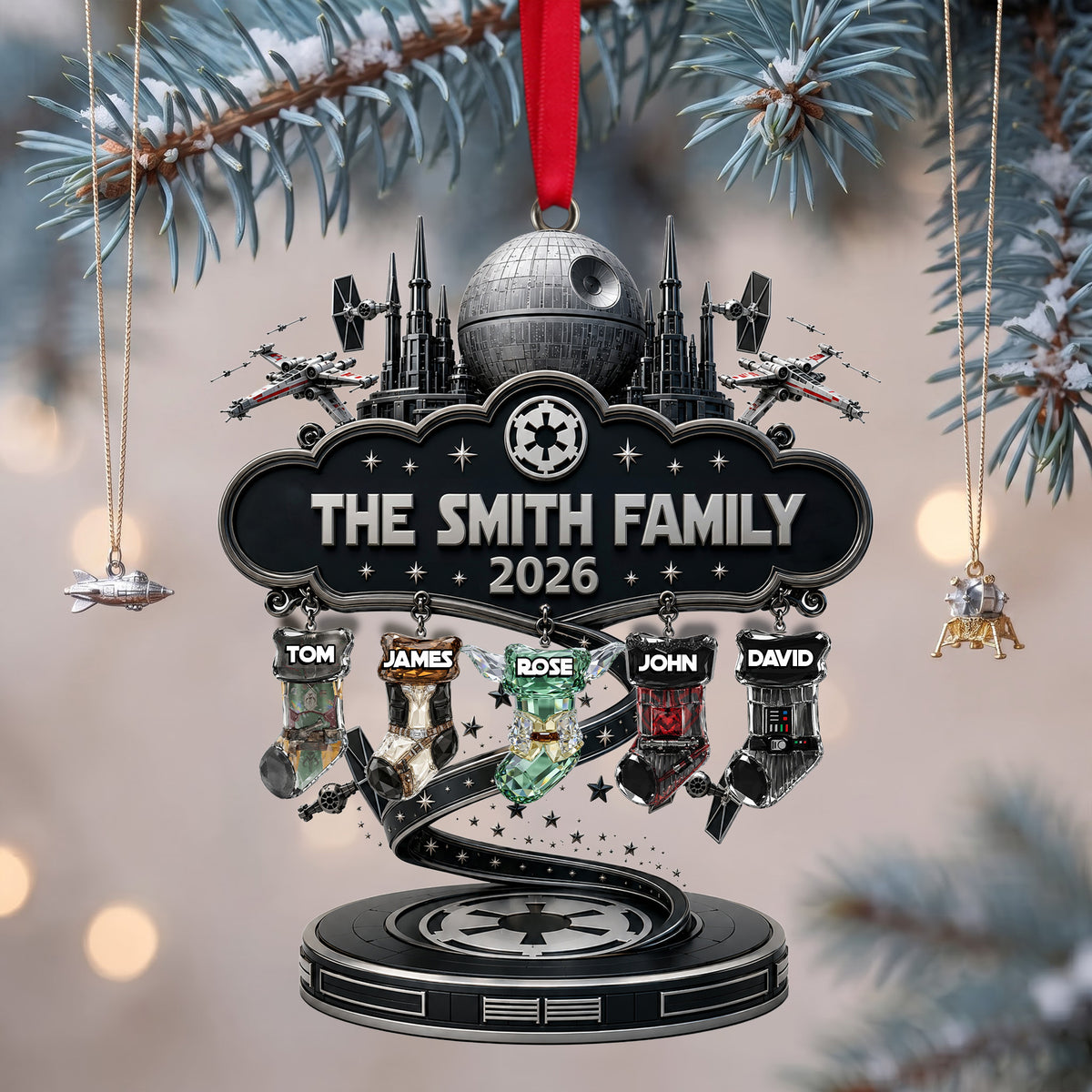 Warriors Merry Christmas Stockings Acrylic Ornament - Personalized Christmas Gifts For Family 05ohlu030926