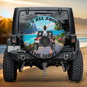Personalized Gifts For Off Road Lover Tire Cover Girl On Road Sea 01TOMH010724TM-Homacus