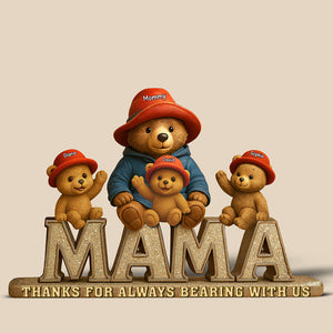 Bear Mom Plaque - Personalized Gift For Mother 03tgqn140425-Homacus