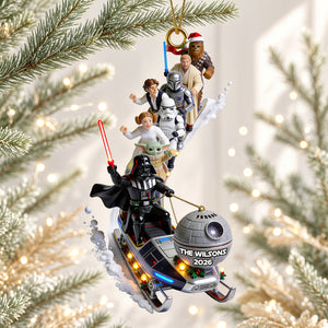 Elliptical Snow Slide Acrylic Ornament - Personalized Gifts 01QHDT310826-Homacus