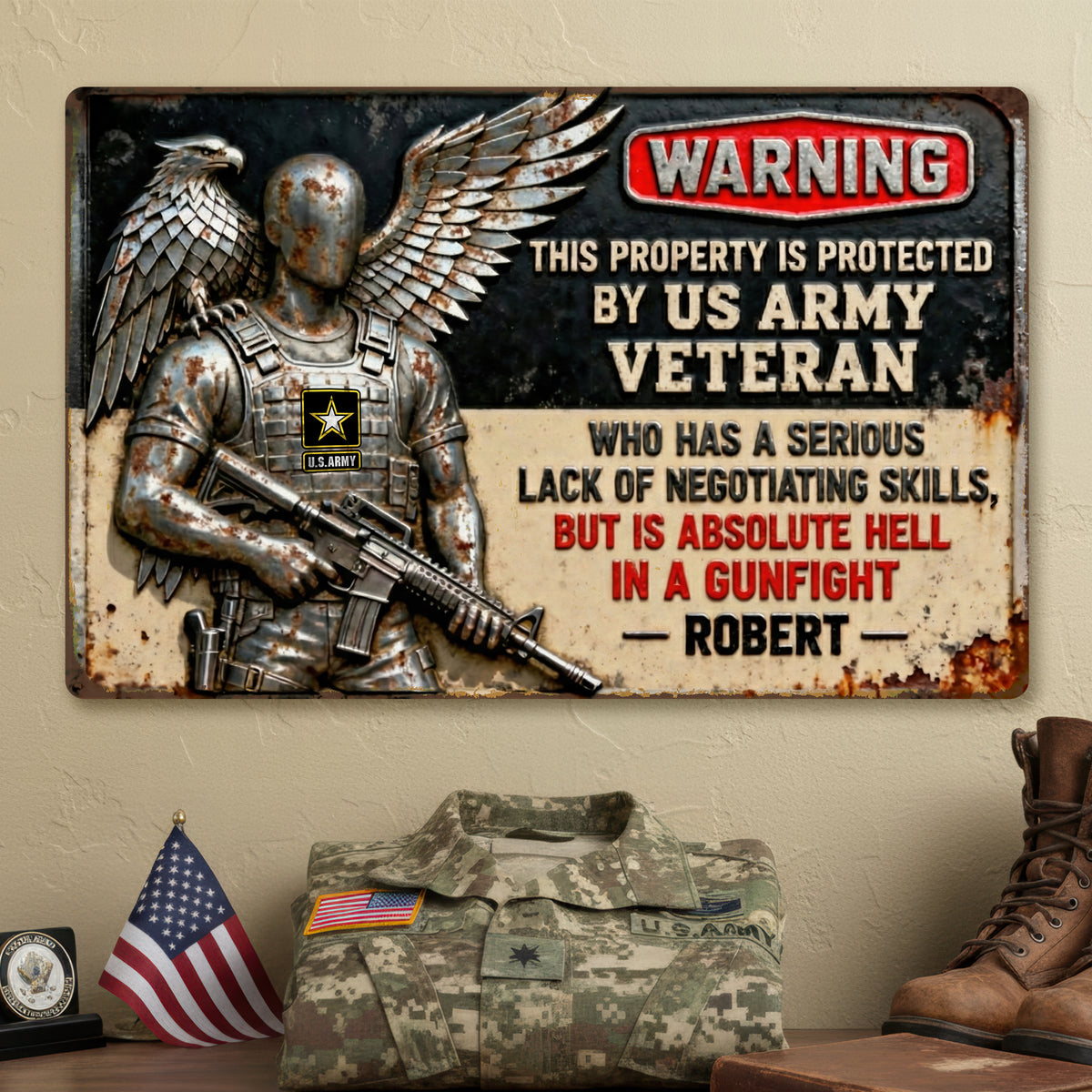 This Property Is Protected Print Metal Sign - Personalized Gifts For Veteran 02tgqn171225-Homacus