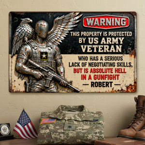 This Property Is Protected Print Metal Sign - Personalized Gifts For Veteran 02tgqn171225-Homacus