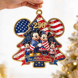 Patriotic Family Christmas Ornament - Personalized 250th Anniversary Gift For Family 06NADT240826-Homacus