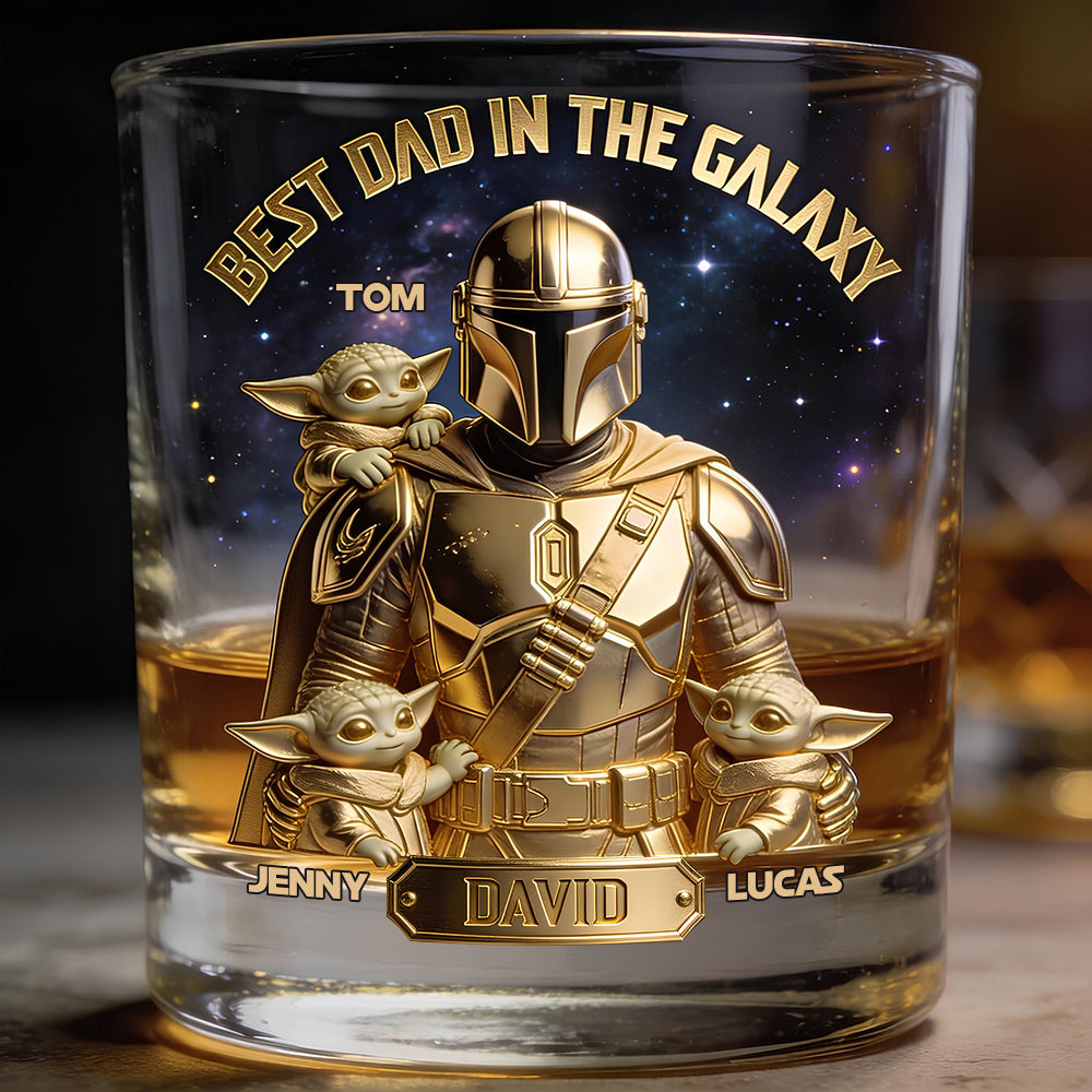 Great Space Dad Round Glass - Personalized Gifts For Dads 02PGDT040526-Homacus