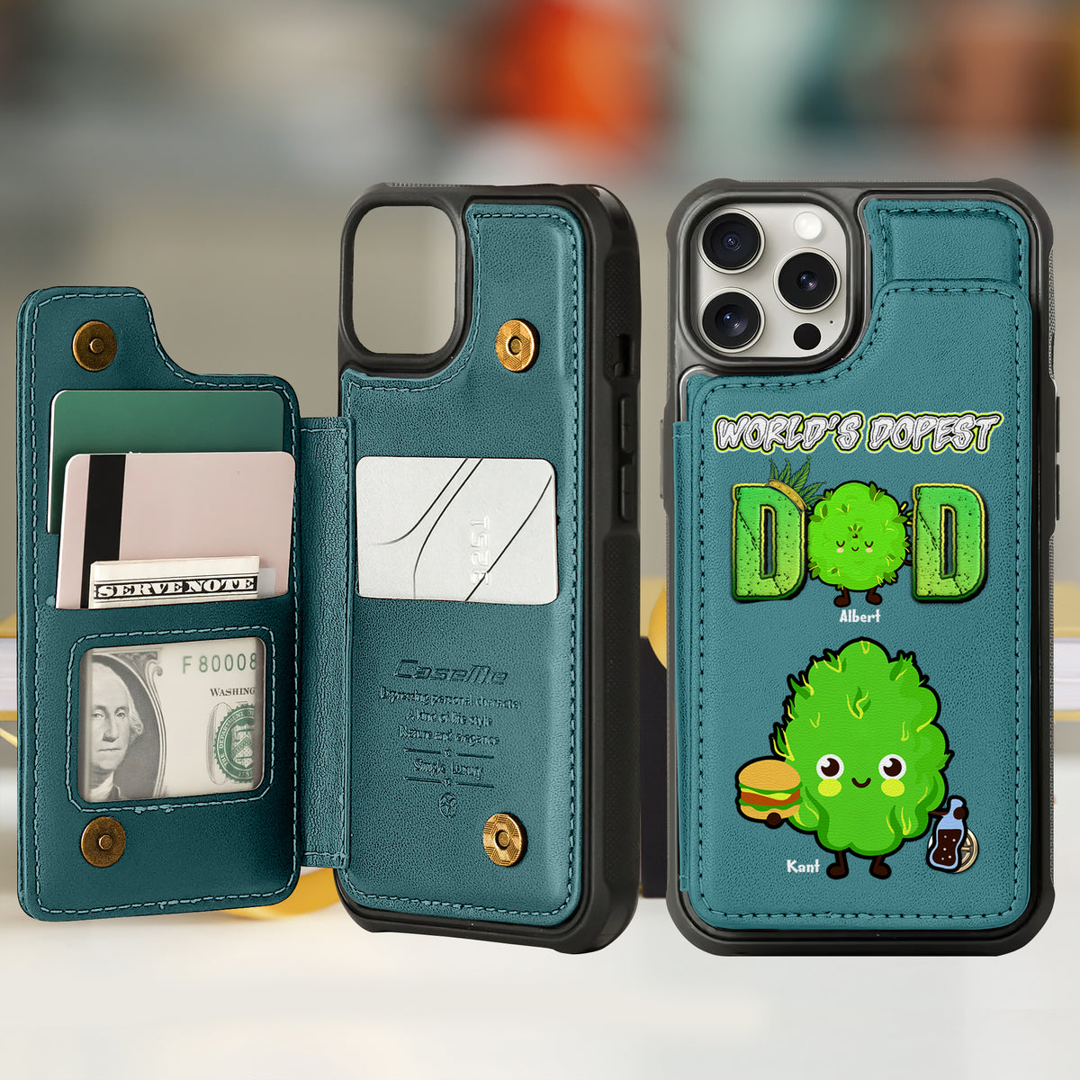 Personalized Gift For Weed Dad Leather Flip Wallet Phone Case 011TOLU270225-Homacus